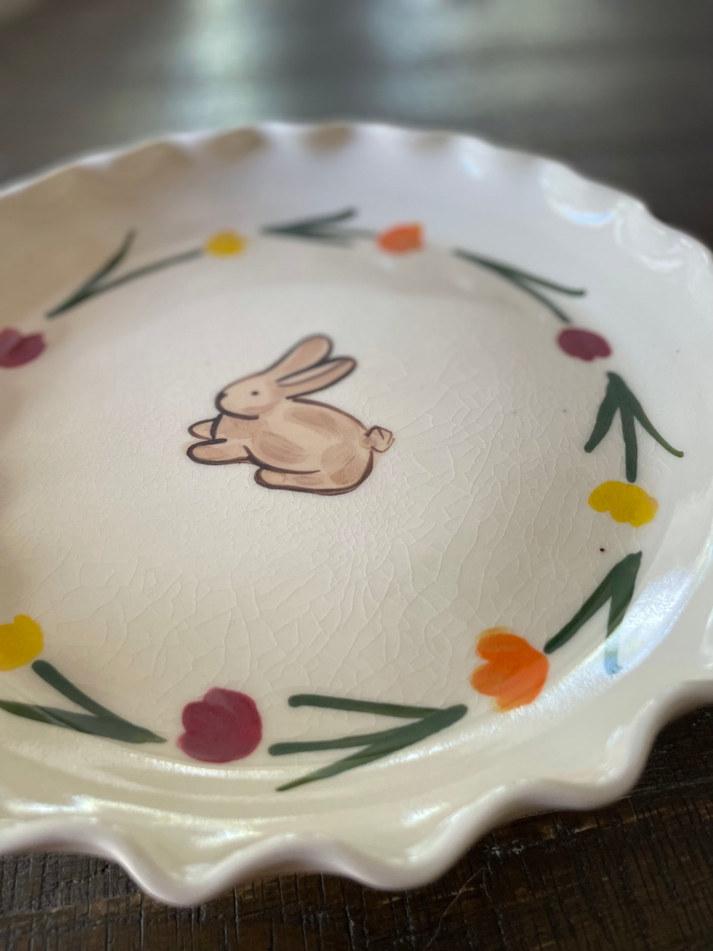 Tulip Bunny Dessert Plate