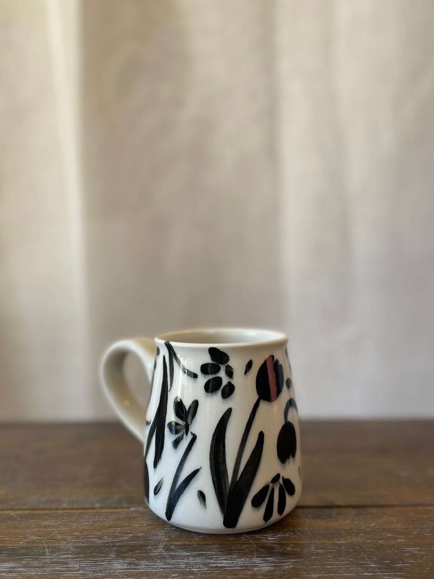 Black Flower Mug 2