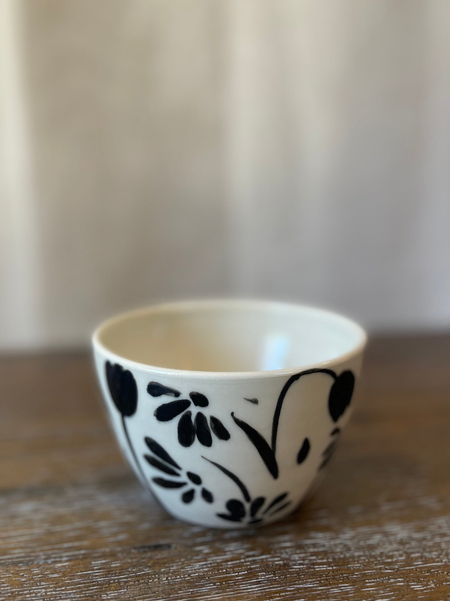 Black Flower Latte Mug
