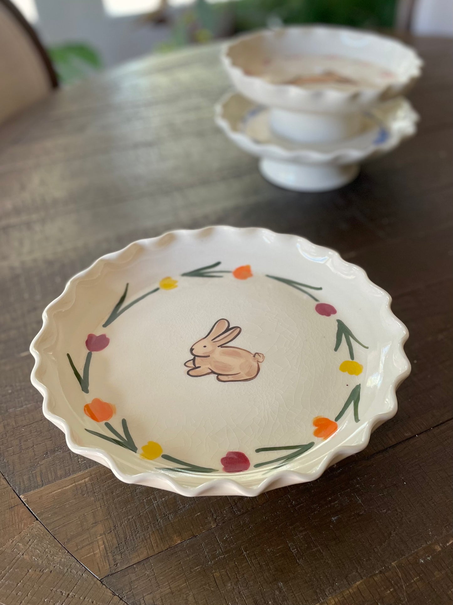Tulip Bunny Dessert Plate
