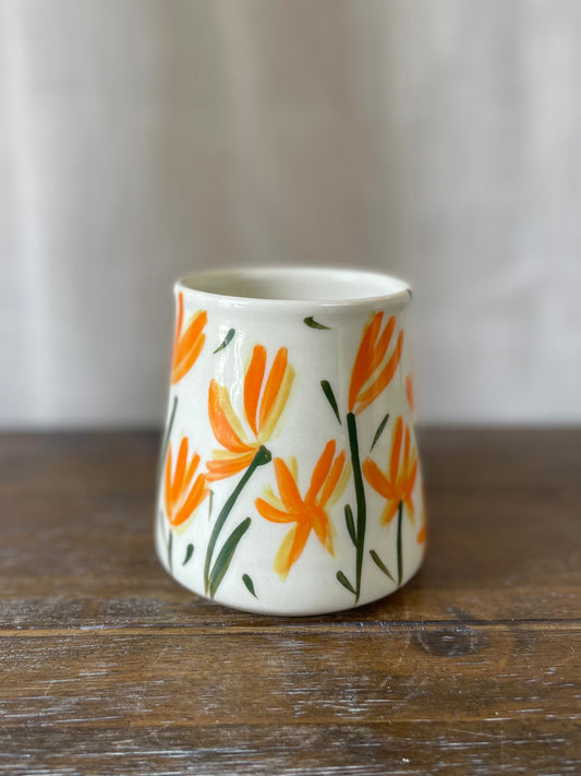 Orange Flower Mug