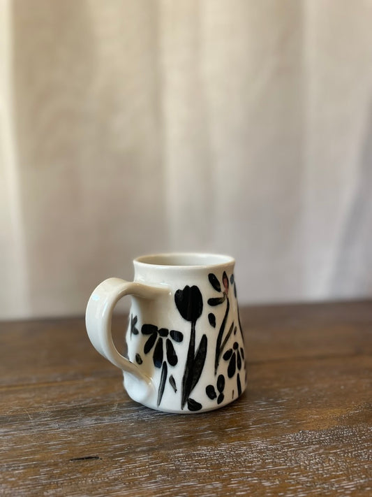 Black Flower Mug 3