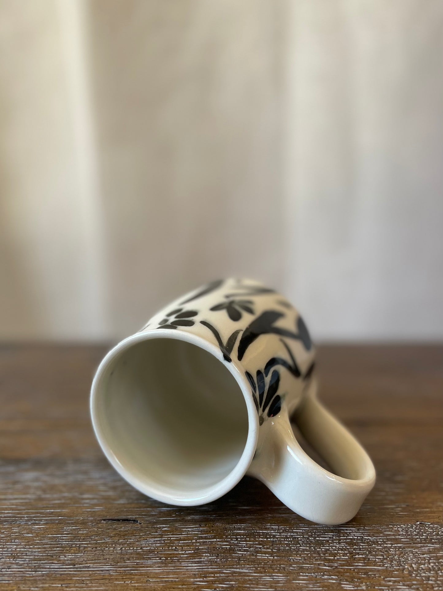 Black Flower Mug 2