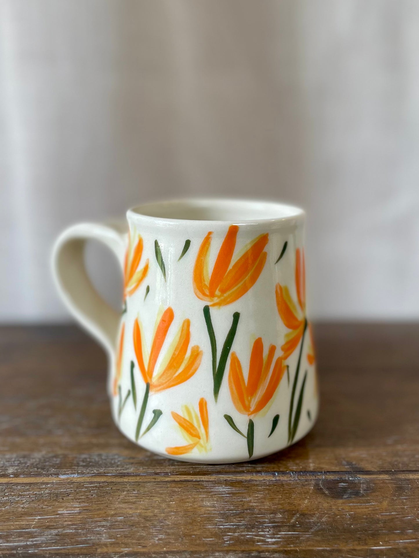 Orange Flower Mug