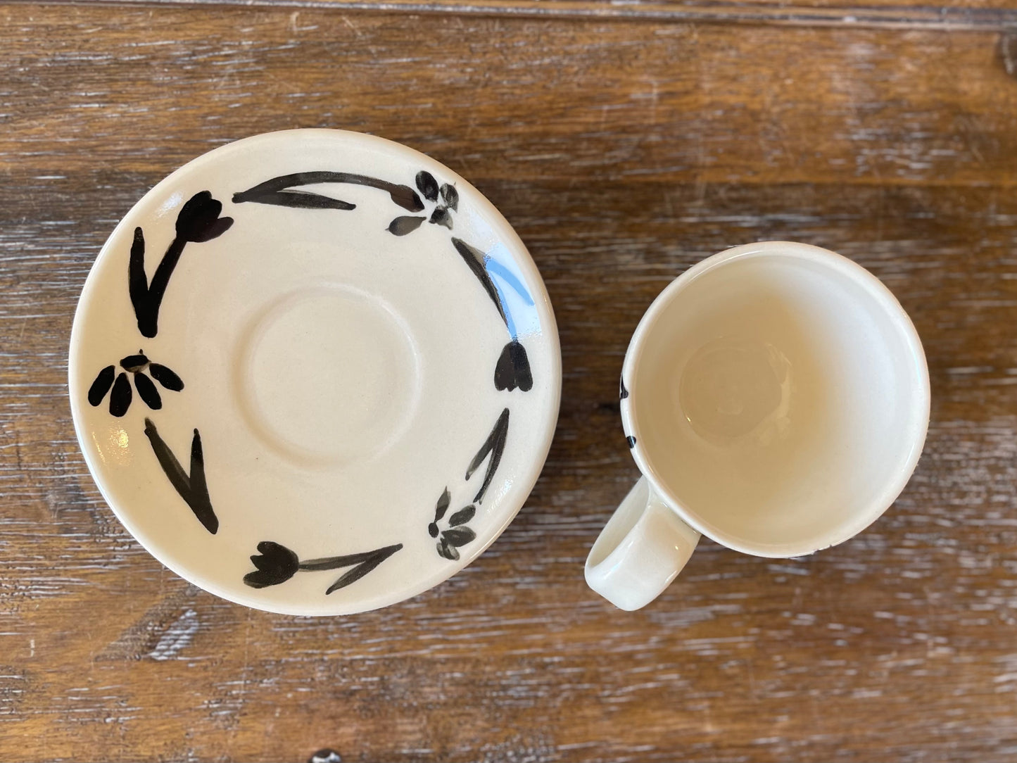 Black Flower Espresso Set