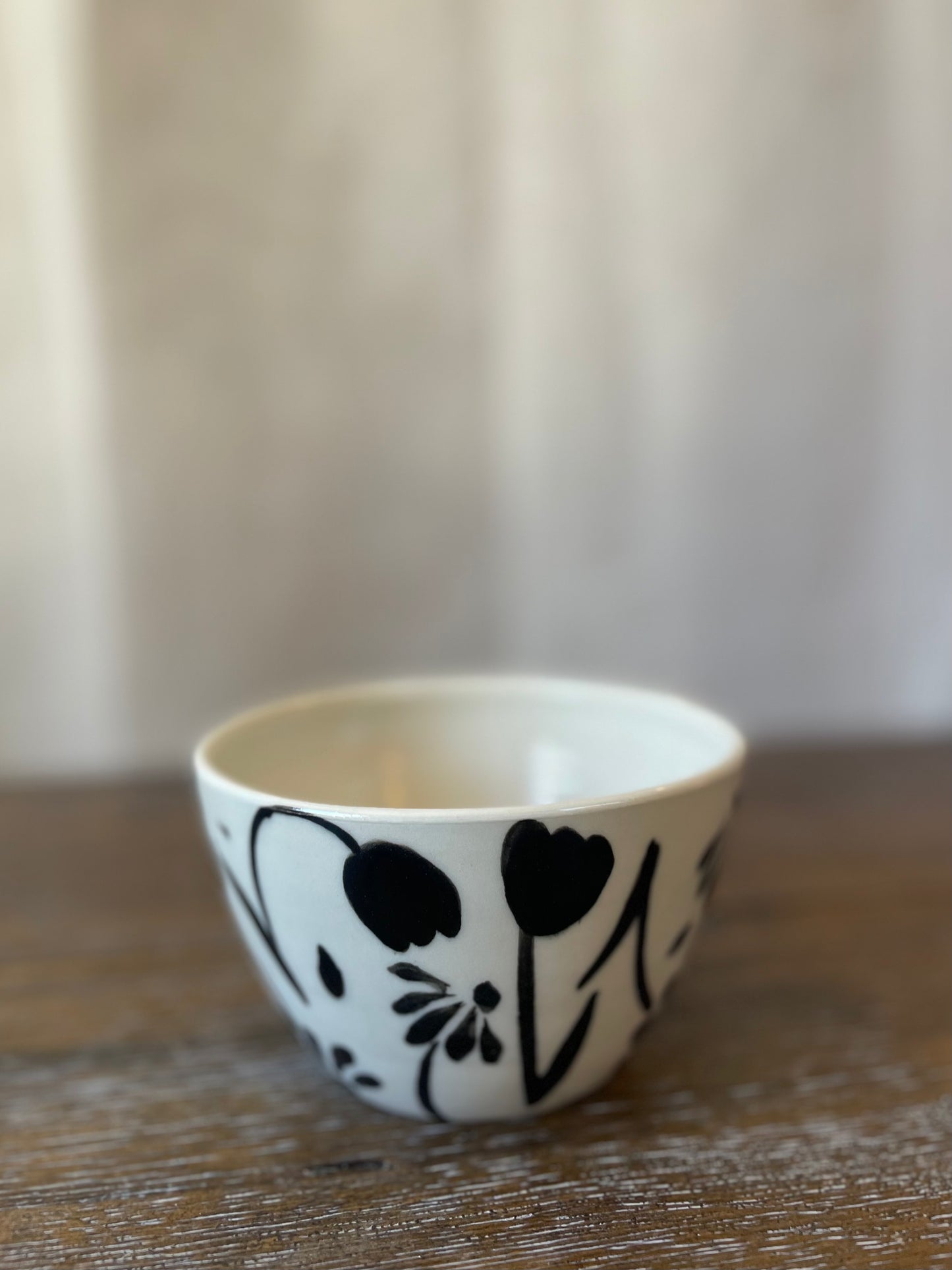 Black Flower Latte Mug