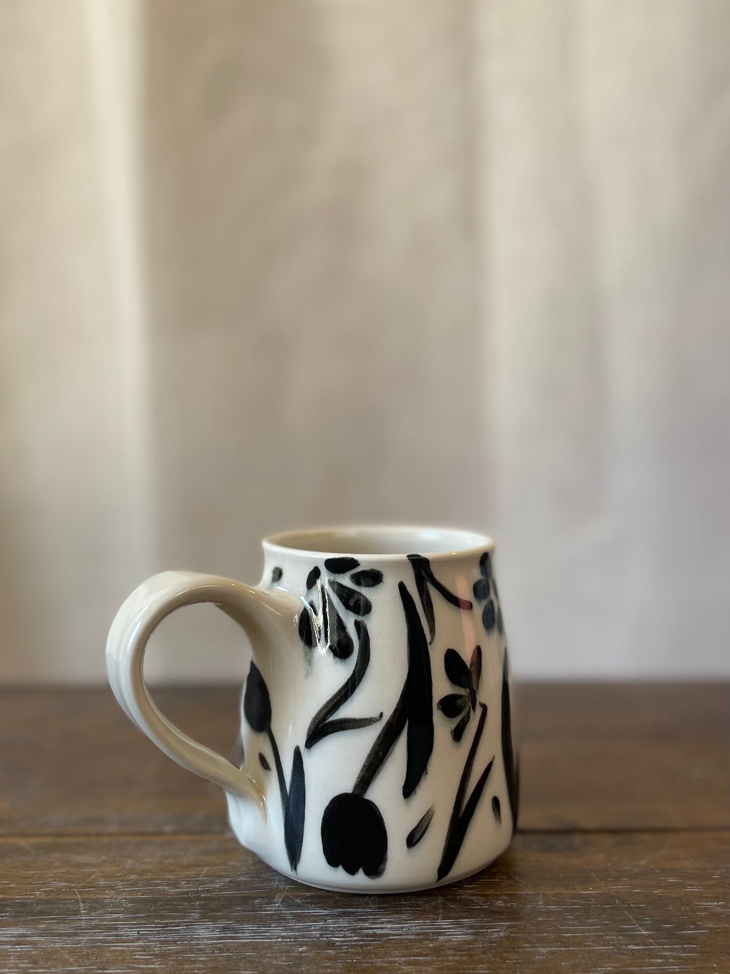 Black Flower Mug 2