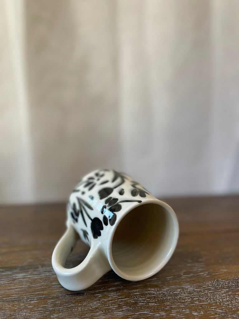 Black Flower Mug 3