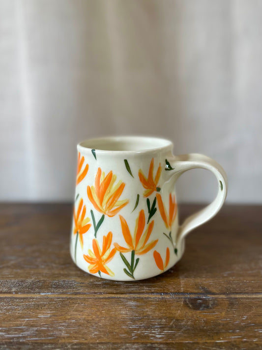 Orange Flower Mug