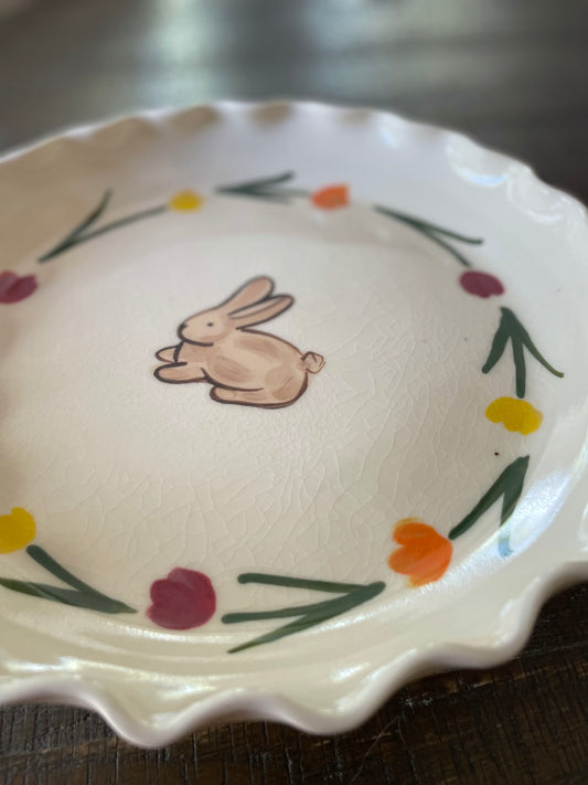 Tulip Bunny Dessert Plate