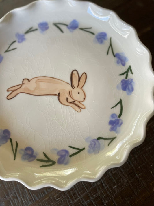 Jumping Bunny Dessert Plate