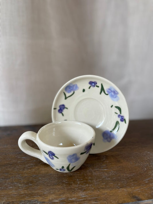 Purple Flower Espresso Set