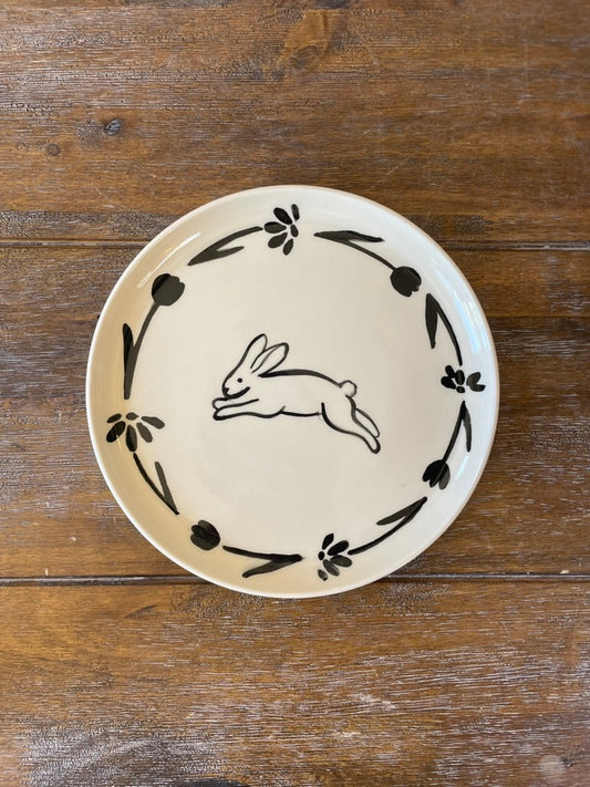 Black & White Bunny Plate