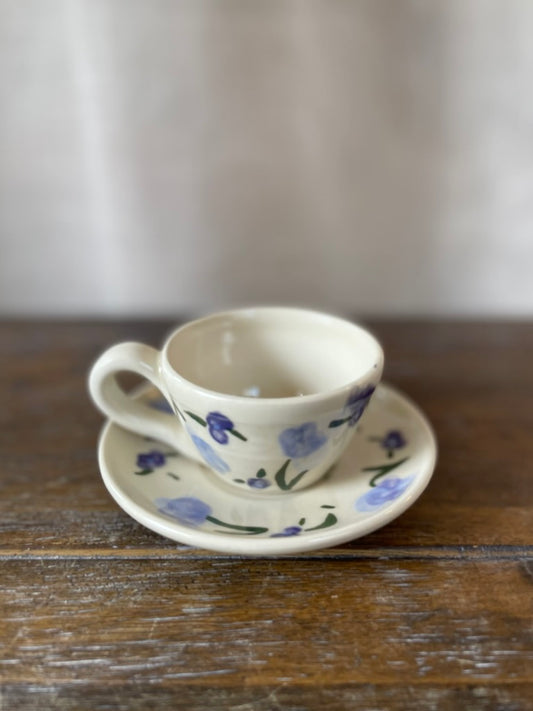 Purple Flower Espresso Set