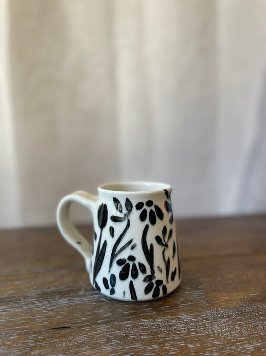 Black Flower Mug 3