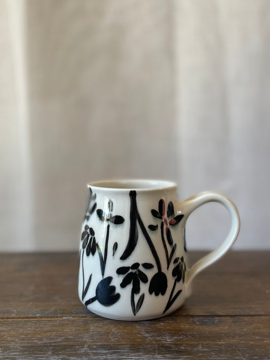 Black Flower Mug 2